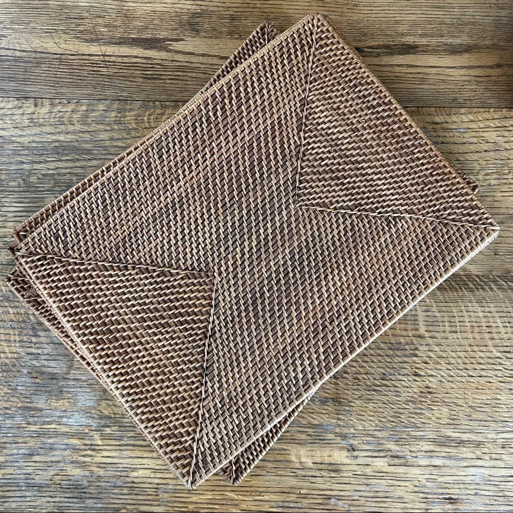Tava Handwoven Rattan Rectangular Placemats/Chargers